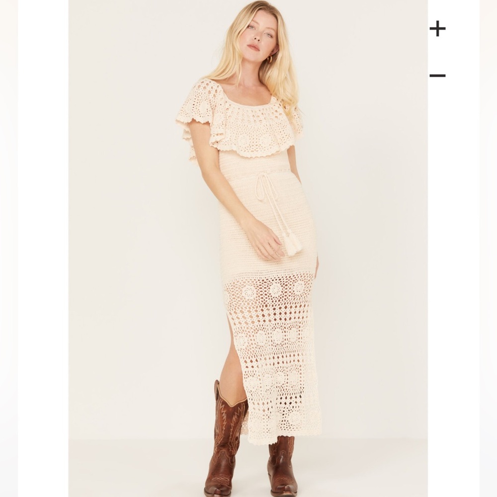 Spell lluka crochet midi dress